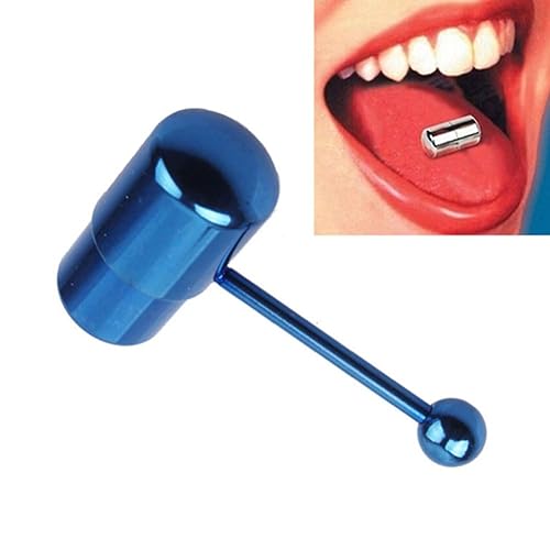 1-2 Pack Vibrating Tongue Ring Stainless Steel Punk Tongue Bar Body Piercing  (1 Pack, Blue) in Kenya