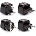 European Travel Adapter Plug Set - Pack of 4 Universal Outlet Adapters for All of Europe (Type C, E, F, G J, L) - Works in France, UK, Switzerland, Spain, Italy, United Kingdom, Germany & Turkey