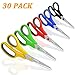 Scissors, VERONES 8 Inch Soft Comfort-Grip Handles & Stainless Steel Sharp Blades Perfect for Cutting Paper, Fabric Photos, More, 30-Pack