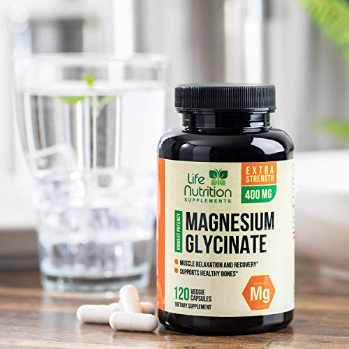Magnesium Glycinate High Absorption Chelated 525mg, Made in USA, Vegan