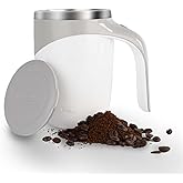 HISET Rechargeable Self Stirring Coffee Mug, Auto Self Mixing Stainless Steel Cup, suitble for Coffee/Tea/Chocolate/Kitchen/Travel/Home, Best Cute Christmas Birthday Gift (Grey)