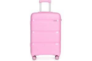 Kono Carry On Luggage Hard Shell Travel Trolley 4 Spinner Wheels Lightweight Polypropylene Suitcase with TSA Lock (Carry-On 21-Inch, Pink)