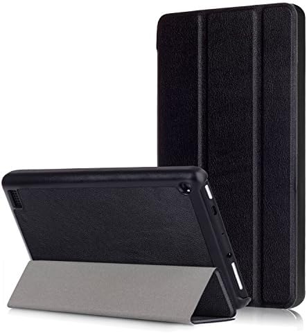 Zaneeta Case for Kindle Fire HD 7 (7th Generation, 2017 Release), Anti-aging and Slim Light Weight Leather Cover with Auto Sleep/Wake Function for All New Fire HD 7 Tablet (Black)