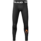 1 or 2 Pack Boys Thermal Compression Leggings Pants Youth Fleece Lined Base Layer Tights Cold Weather Gear