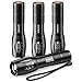 BYBLIGHT Pack of 4 LED Flashlights, 800 Lumen Ultra Bright LED Flashlight with 5 Modes, Zoomable, Waterproof, Handheld Small Flashlight for Outdoor Camping, Fishing and Hunting (Black)