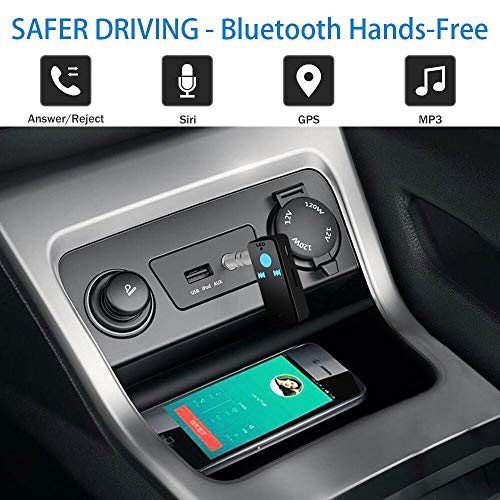 Bluetooth Receiver, Wireless Bluetooth Car Aux Receiver Headphones 3.5mm Jack Adapter with TF Card Slot, Portable Hands-Free Audio Car Kits Stereo System