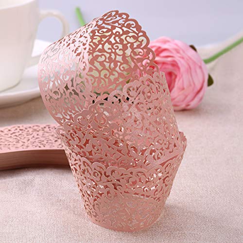 EXCEART Cupcake Wrapper Laser Cut Boxes Decorations Wedding Shower