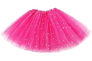 TWINKLEDE Women's Tulle Ballet Tutu Skirt Glitter Sparkle Layered Tutu Skirts with Stars for Women and Girls