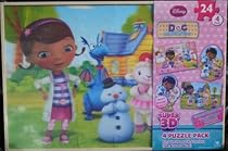 Disney Junior Doc Mcstuffins Super 3d 4 Puzzle Pack