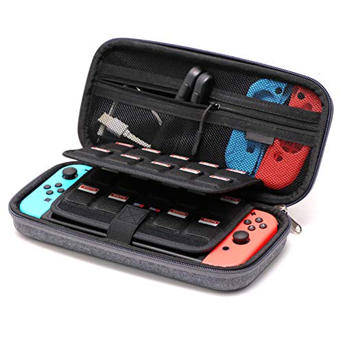 Soyan Shockproof Case for Nintendo Switch and Accessories, 19 Game Card and 2 Micro SD Card Holder (Heather Grey) - Thumbnail 6