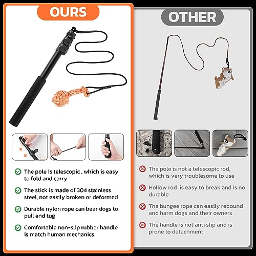 LOOBANI Flirt Pole for Dogs Chase and Tug of War, Dog Flirt Pole with