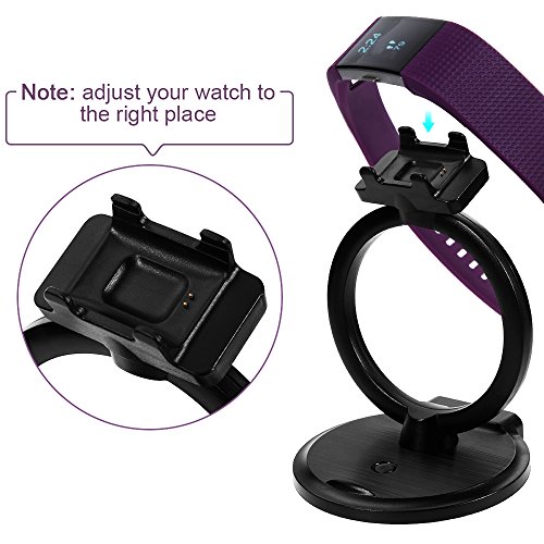 Zacro-Fitbit-Charge-2-Charger-Fitbit-Charge-2-Charging-Stand-Fitbit-Charge-2-Charger-Accessory-2-in-1-Charger-Stand-for-Fitbit-Charge-2-and-Universal-Cell-Phone-Black