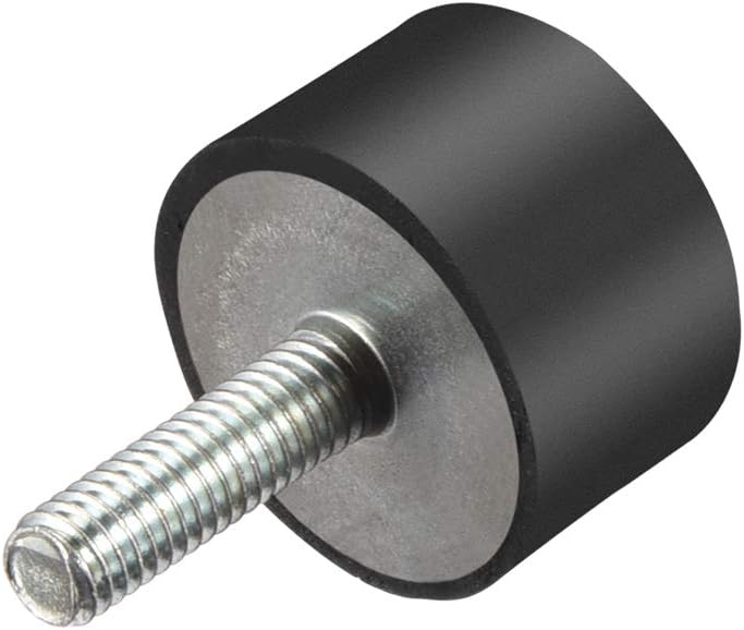 sourcing map M8 Thread Rubber Mounts,Vibration Isolators,Cylindrical Shock Absorber with Studs 25 x 15mm