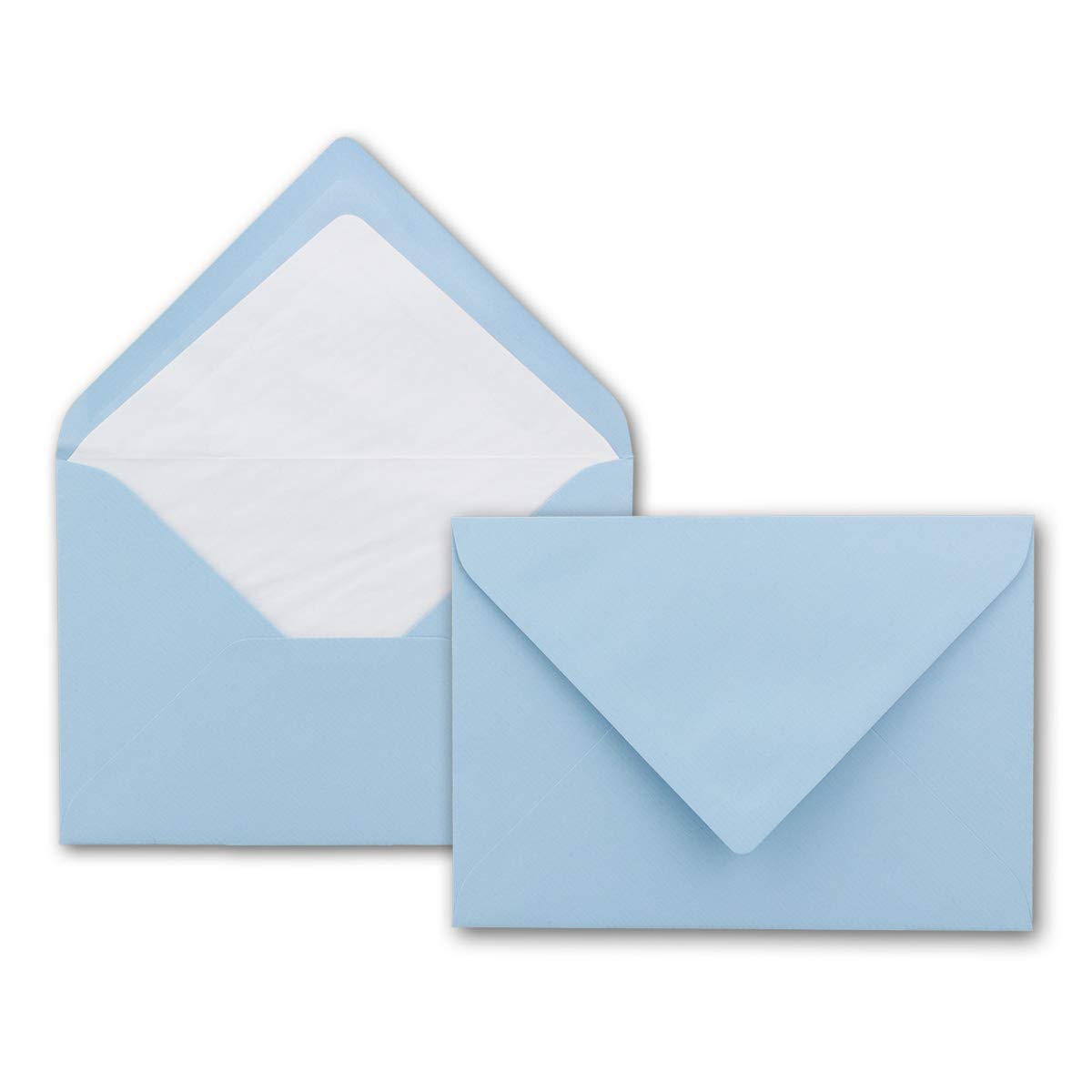 25 x envelopes in Light Blue - envelopes in DIN B6-12.5 x 17.6 cm Ribbed Paper - Silk Lining for Christmas and Festive Occasions