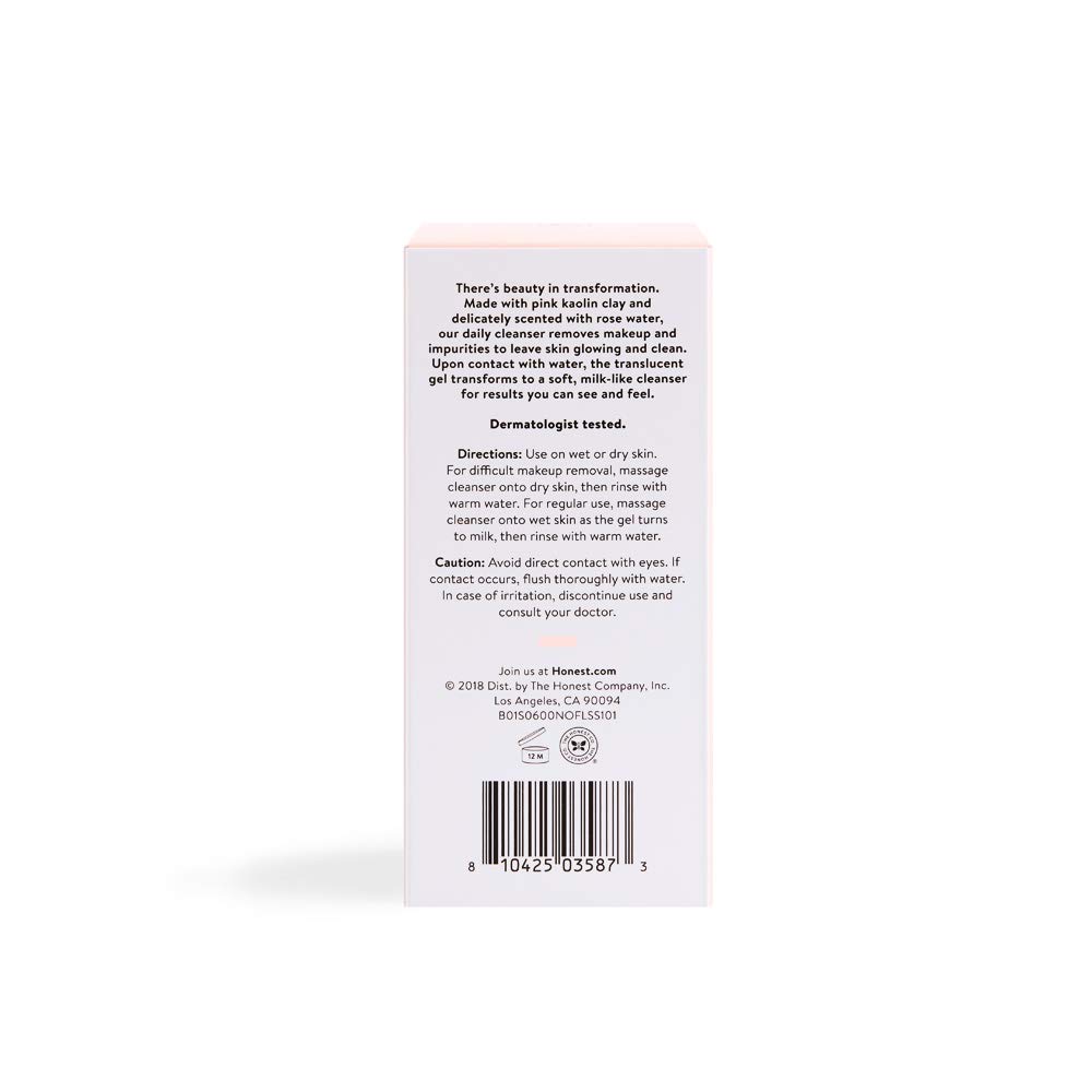 Honest Beauty Magic Gel-to-Milk Cleanser with Pink Kaolin Clay & Rose Water | Makeup Removing Cleanser | Sulfate Free, Paraben Free | 4.0 fl. oz.: Beauty
