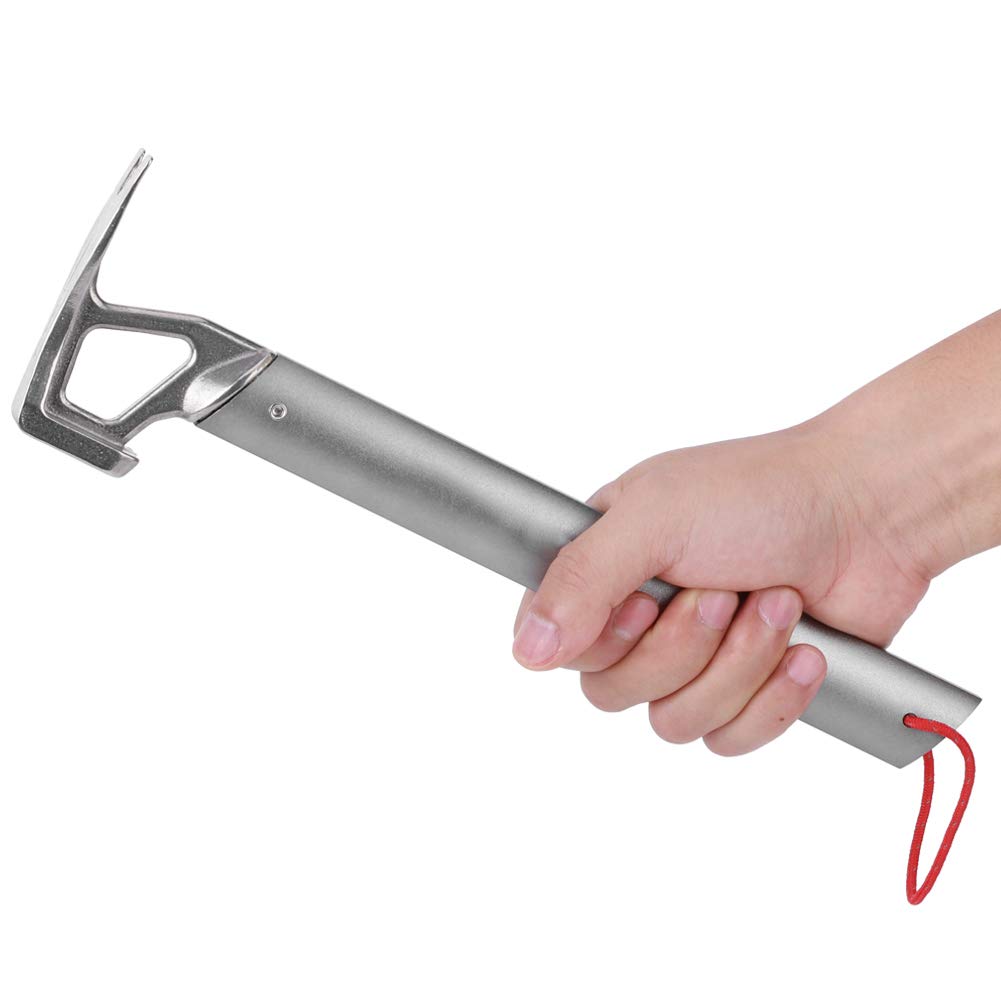 Gancon Outdoor Camping Hammer with Stake Nail Puller, Remover and Beer Bottle Opener, Practical Stainless Steel Outdoor Gadget
