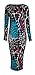 Forever Womens Long Sleeves Printed Bodycon Long Stretchy Midi Dress