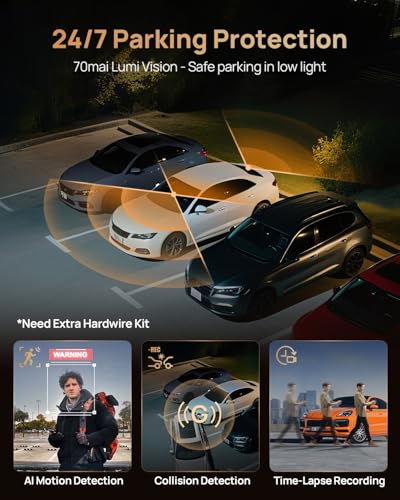 70mai 4K T800 3 Channel Dash Cam Front and Rear Inside (2160P+2160P+1080P), STARVIS 2 IMX678, HDR Night Vision, Dash Camera for Cars with 512GB Card, WiFi 6, 4G LTE, ADAS, 24H Parking Mode
