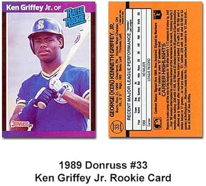 Amazon Com Ken Griffey Jr 1989 Donruss Bb Rookie Card Rated Rookie Sports Related Trading Cards Sports Outdoors