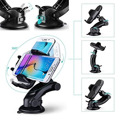 Sweet Tech Car Phone Holder, Universal Dashboard Windscreen Adjustable Phone Mount Stable Car Cradle with Strong Gel Pad for iDroid Balr X7
