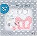BABY GIRL GIFTS - TEETHING TOYS BPA FREE - Silicone Butterfly Pacifier Clip On Teether With Chewable Beads, Unique Baby Shower Registry Gift for Newborn Infant Girls   