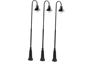 JunZheHub 3-piece Miniature Street Lamp Model for Dollhouse Decoration, Architectural Sand Table Lighting, Landscape Lighting