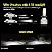 H7 Car LED Headlight Kit Bulbs - Safego 8000lm COB Chip Auto LED Light Conversion Kit 12v Replace for Car Halogen Lights or HID Bulbs S2-H7