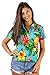 KING KAMEHA Women's Summer-Party-Blouses-Shirts Short-Sleeve, Pineapple, Turquoise, M