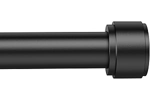 YaFex Curtain Rods for Windows 60-118 Inch, 1 Inch Adjustable Black Curtain Rod 丨Only Three Single Rod丨 Extra Long Window Tre