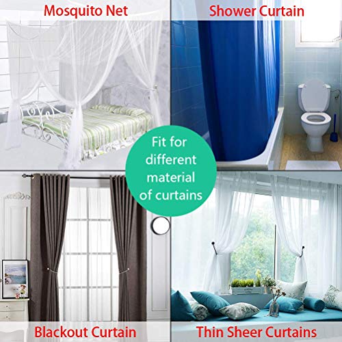 YOBAYE Magnetic Curtain Tiebacks, 4 Pack Drape Tie Backs Decorative Curtain Rope Holdbacks for Home Kitchen Office Window Drapes, No Drilling & Holes Required,Beige
