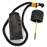 HOLANTON EDC Ebony BlackWood Snuff Bottle Portable with Metal Spoon Snorting Snorter Bullet Fragrance Toothpicks Container