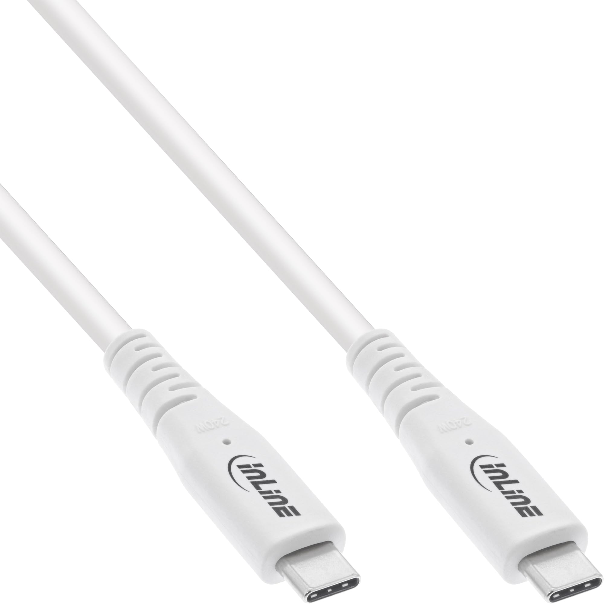 InLine USB4 Cable, 240W USB-C to USB-C Charging Cable, PD 3.1, 40 Gb/s, 8K@60Hz, Thunderbolt 3, for Screens, Hard Drives, Graphics Cards, Smartphones and More, 0.5 m, White, 35906W