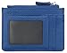 ZHOMA RFID Blocking Genuine Leather Wallet - Credit Card Holder with Key Ring and ID Window - Navy Blue