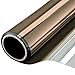 WPCTEV One Way Mirror Window Film Daytime Privacy Heat Control Film Solar Film Non-Adhesive Window Tint for Home and Office Brown & Silver 6 Mil 23.6 Inch x 13.1 Feet