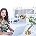Desk Lamp - 7W Desktop Light, 350° Swing Arm Light, LED Energy-Saving, Eye-caring Reading Table Light, Antique Brass Desk Lamp, Touch Control, Dimmable Gold Desk Lamp for Studying, Working, Reading