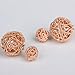 SheLian Vintage Front Back Womens Double Side Round Ball Stud Earrings(Rose Gold Tone)