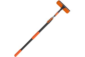 LAANPOLE 26FT Window Squeegee with Extension Pole, 2-in-1 Squeegee for Window Cleaning, Professional Cleaning Kit for Home with 20FT Telescoping Pole for Outdoor Indoor Use