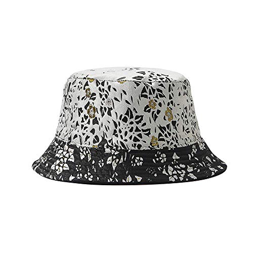 GOYOO Unisex Bucket Hat Blumen Doppelseitig, Faltbar Anglerhut Caps Zum Wandern Camping Reisen Angeln, Baumwolle 56-58cm