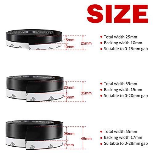 Silicone Seal Strip,8M/26ft Door Strip Bottom for Doors Silicone Sealing Sticker Adhesive for