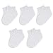 OLABB Baby White Socks No Show Thin for Summer Ankle Socks 5 Pack, S 6-12 Months