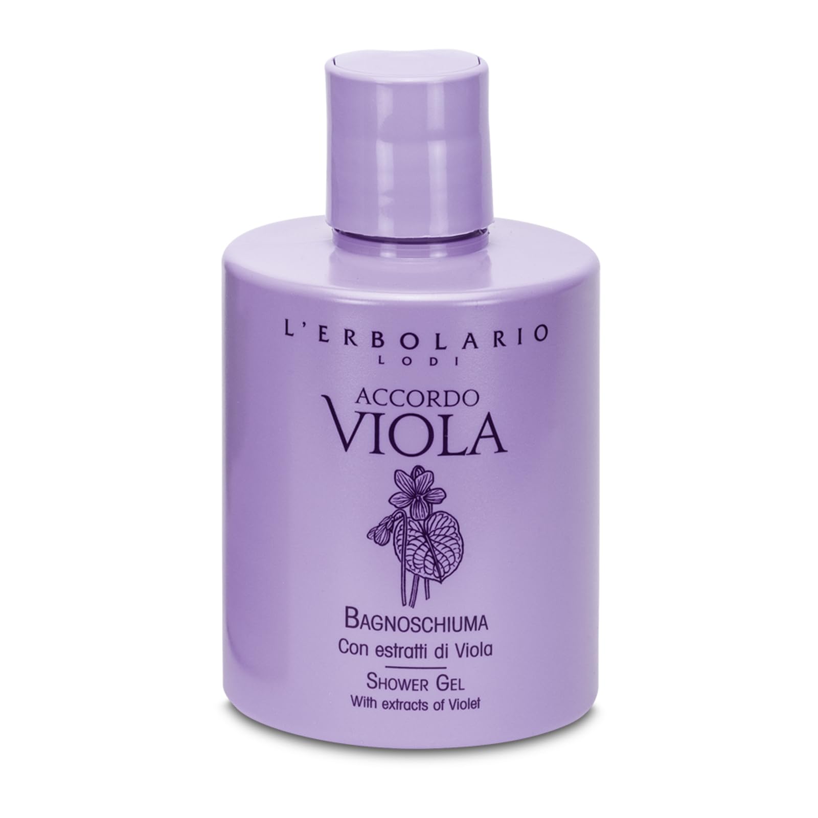 LErbolario Shower Gel, Accordo Viola, 300 ml - With Extracts of Violet - Floral Powdery Scent - Moisturizing and Nourishing Body Wash - Cruelty-Free