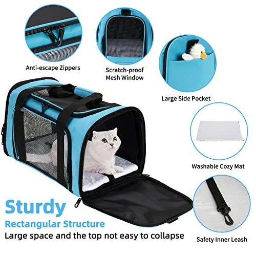 Pnimaund Large Pet Carrier, Soft Sided Cat Carriers for Large Cats