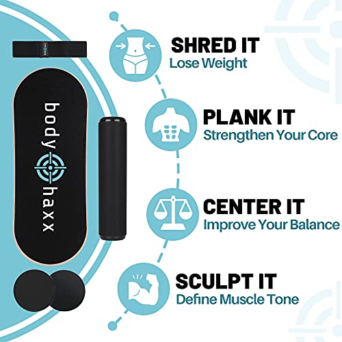 body haxx BODY HAXX Wooden Balance Board Trainer with Yoga Resistance