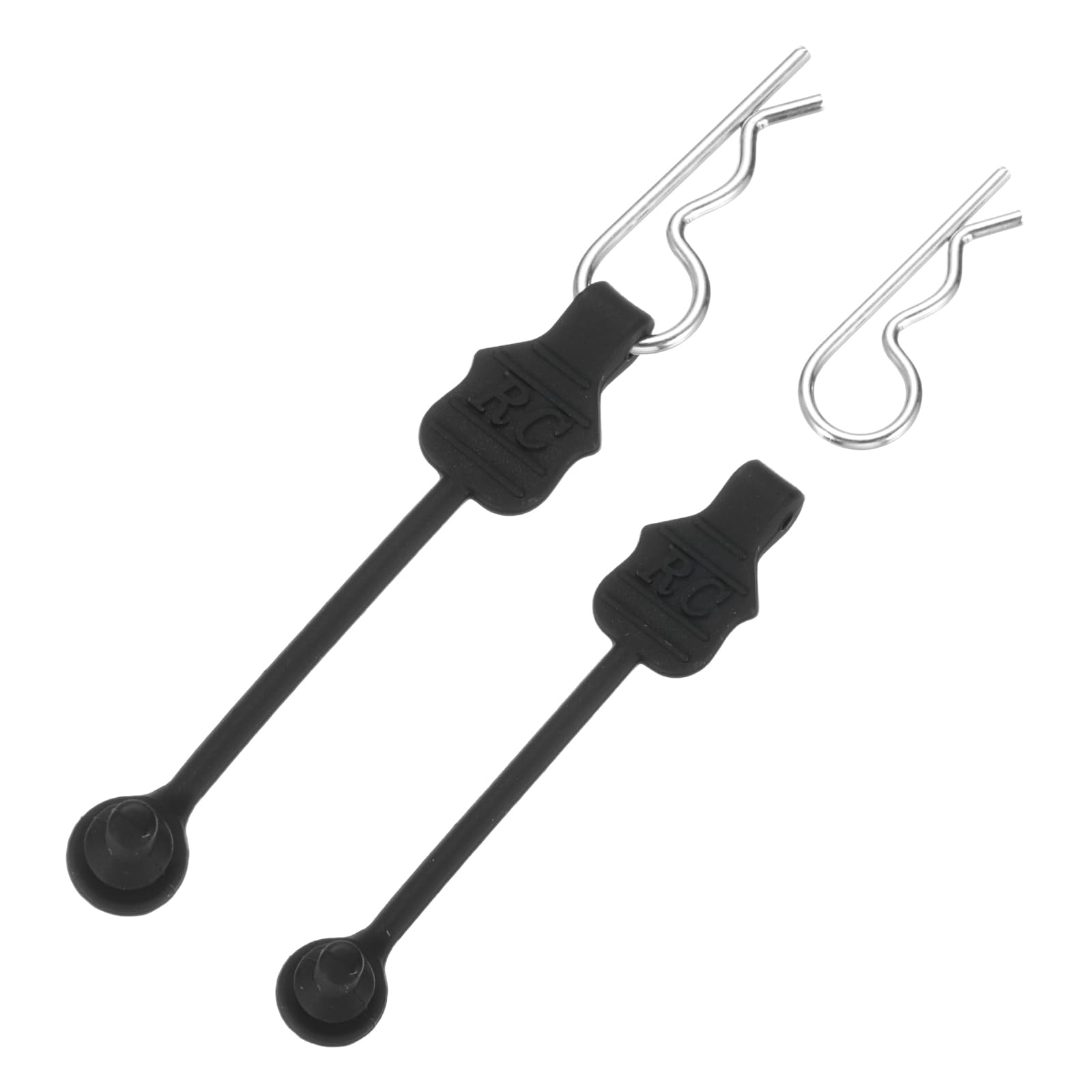 sourcing map 2 Pcs RC Body Clip Retainers, 1.2mm Rod RC Clips Shell Fixed Buckle Lock Springy R Pins Shell Replacement Parts for All 1/8 1/10 Scale Model Car Crawler Truck(Silver)