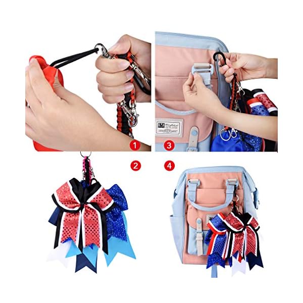 DEEKA Paracord Handmade Cheer Bows Holder for Cheerleading Teen Girls High School College Sports