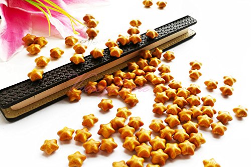 Vooseyhome the Star Shaped Sealing Wax Beads Kit - 100pcs Gold Yellow Star Beads, Mealting Spoon and 2 Tea Candles - Idea for for Wax seal Stamps