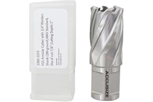 Accusize Industrial Tools 7/8'' Cutting Dia by 1'' Cutting Depth H.S.S. Annular Cutter, 3/4'' Weldon Shank, 2080-2019