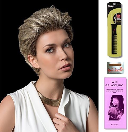 Charme (Hair Society Collection) by Ellen Wille, Wig Galaxy Booklet, Wig Cap, & Wig Styling Pick (Bundle - 4 Items) (Tobacco-Rooted)
