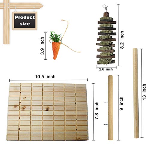 Hamiledyi Bunny Wooden Scratch Board Feet Pad,Rabbit Chew Toys Teeth