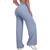 VOYJOY Straight Leggings Bottoms Wide Leg Pants for Women 29"/ 31.5"/33"/35" High Waist Stretch Casual Sweatpants